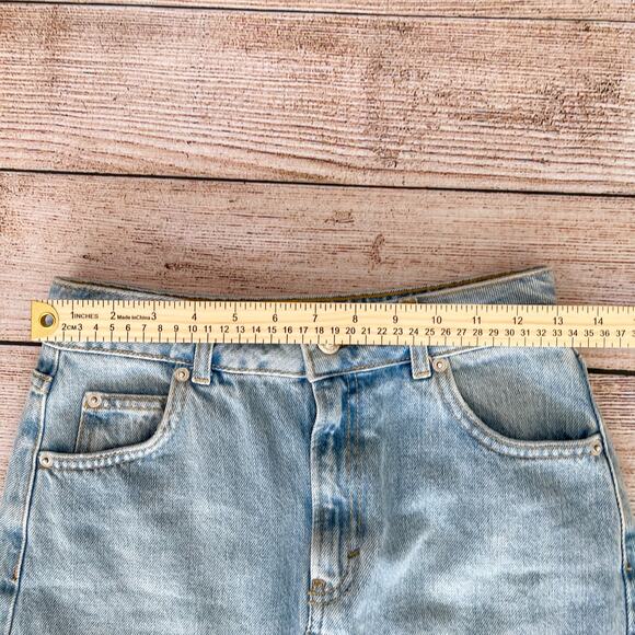 WOMEN'S SIZE 2 TOPSHOP MOTO JEAN PENCIL SKIRT - Picture 3 of 6